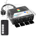 Smart Heavy Duty Outdoor Power Strip WiFi Plug Water-Resistant Socket, Electrical Power Extension Cord, Outlet Switch and Timer Works Remotely with Alexa, G Assistant (4 Sockets) Black
