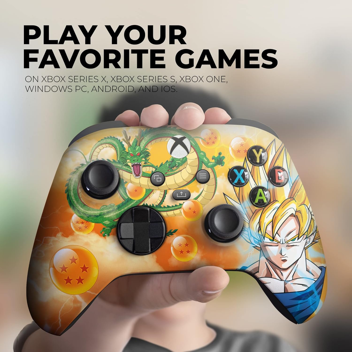 DreamController Go-Ku Custom X-box Controller Wireless compatible with X-box One/Series X/S Proudly Customized in USA with Permanent HYDRO-DIP Printing (NOT JUST A SKIN)