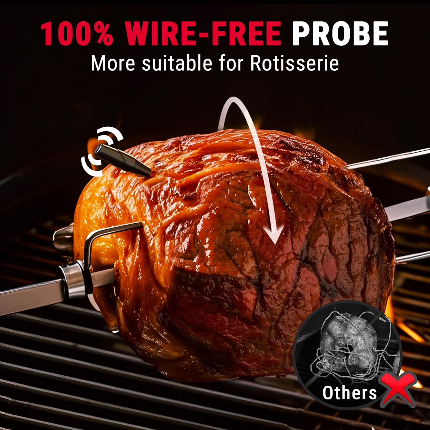 ThermoPro TempSpike 2000FT Wireless Meat Thermometer with 2 Ultra-Thin Meat Probe, Smart Meat Thermometer Digital Wireless for Rotisserie, Smoker, BBQ, Grill and Kitchen Cooking Thermometer