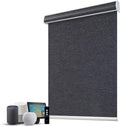 SmartWings Motorized 100% Blackout Shades Blinds, Custom Size, Cordless Window Shades Rechargeable Battery, Work with Matter/Apple HomeKit/Alexa, Thread/Zigbee, Remote Optional, Eclipse Raven Black