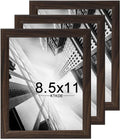 KTKDE 8.5x11 Picture Frame Set of 3,Certificate Frame Walnut with Clear Plexiglass, 8.5 by 11 Picture Diploma Document Degree Frames for Wall and Tabletop,best gift