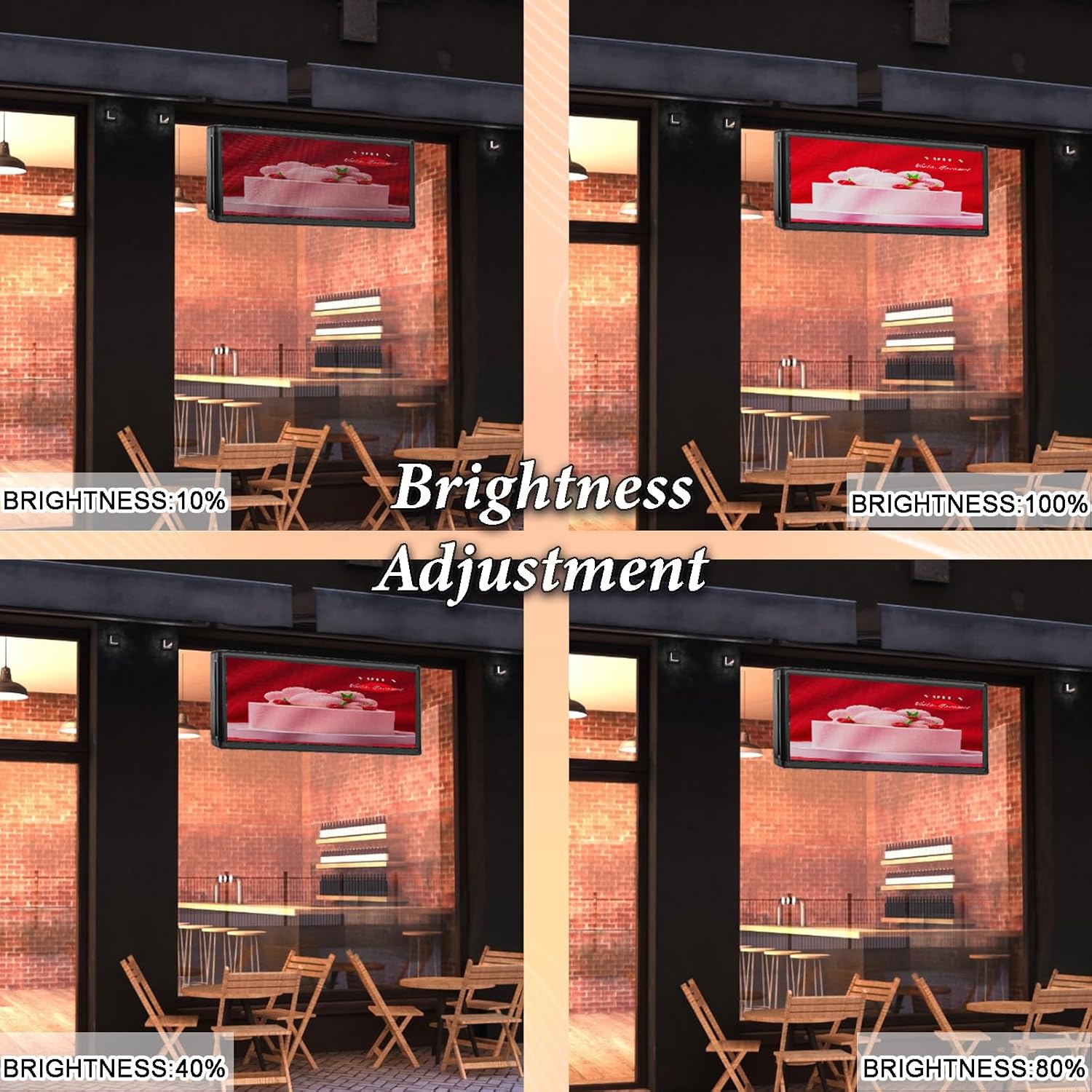 P6 Outdoor Full Color 40 x 18 inches Led Sign WIFI And USB Programmable Led Display With High Resolution Scrolling Texts, Colorful images and videos LED Advertising Screen Digital Board For Shop