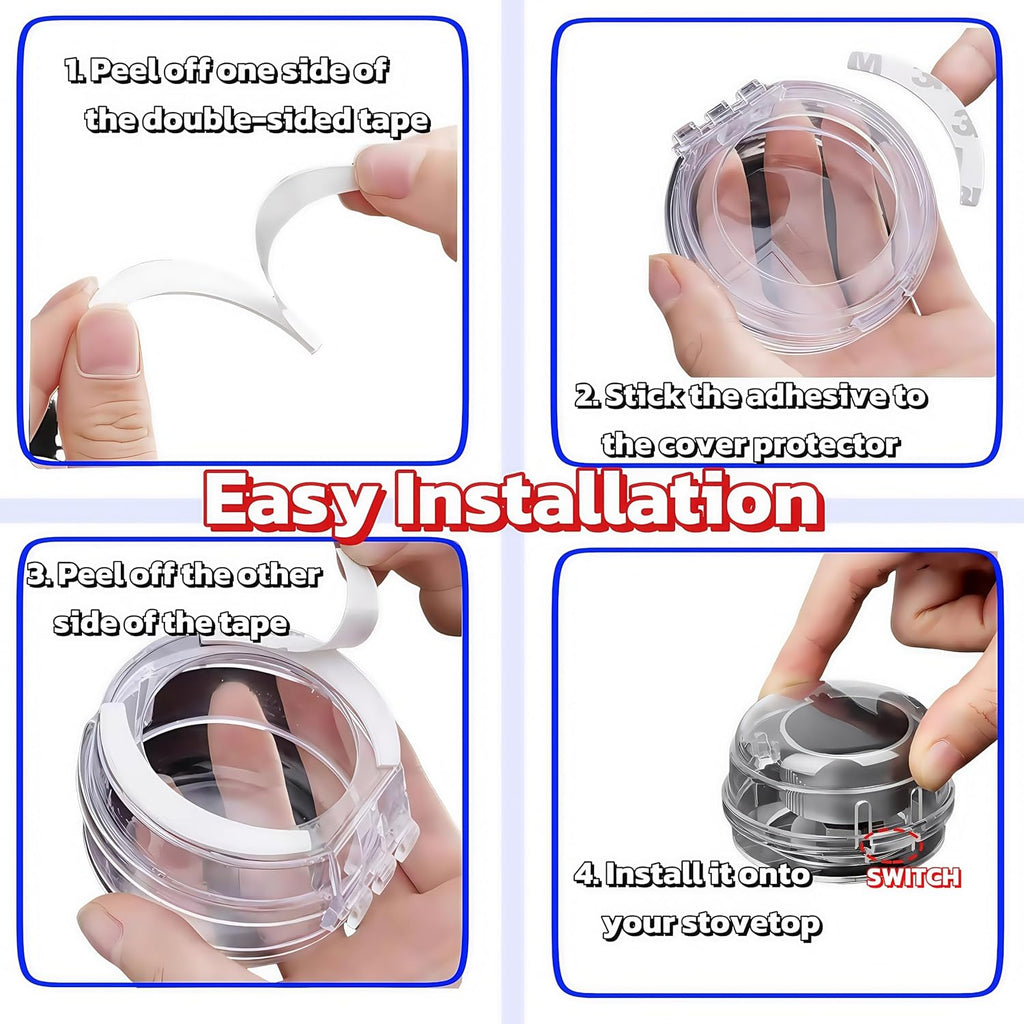 5Pack Stove Knob Safety Covers, Gas Stove Knob Covers for Child Safety, Baby Proofing Oven Knob Locks with Secure Adhesive – Child & Pet Proof Stove Knob Covers