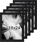KTKDE Studio Gallery 18x24 Select Poster Frame Set of 5, Wooden frames black Display Poster, Posters & Art Prints for Artwork Wall Vertical or Horizontal Display best gift
