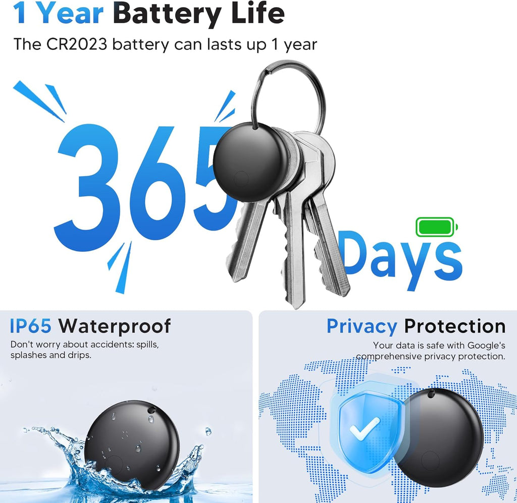 Tracker Tag for Android Smart Tag（Not for iOS） Tracker Tags-4 Pack Android Work with Google Find Hub App Key Finder Bluetooth Tracker Item Locator for Purse, Keys, Luggage, Backpack, Pets，etc.