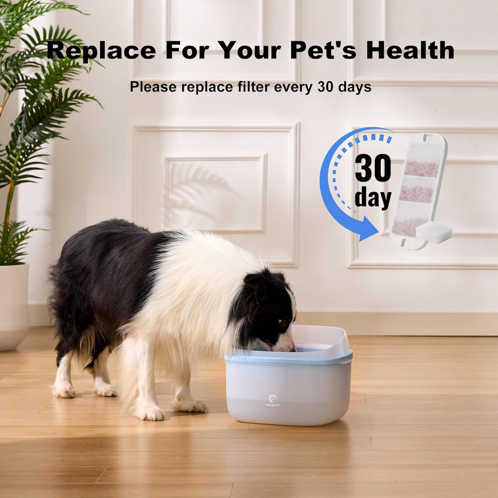 6 Pack Dog Water Fountain Filters, Filter Replacement for HOLAPAW 2.1Gal/8L Dog Water Bowl Dispenser, 6 Filters + 6 Sponges