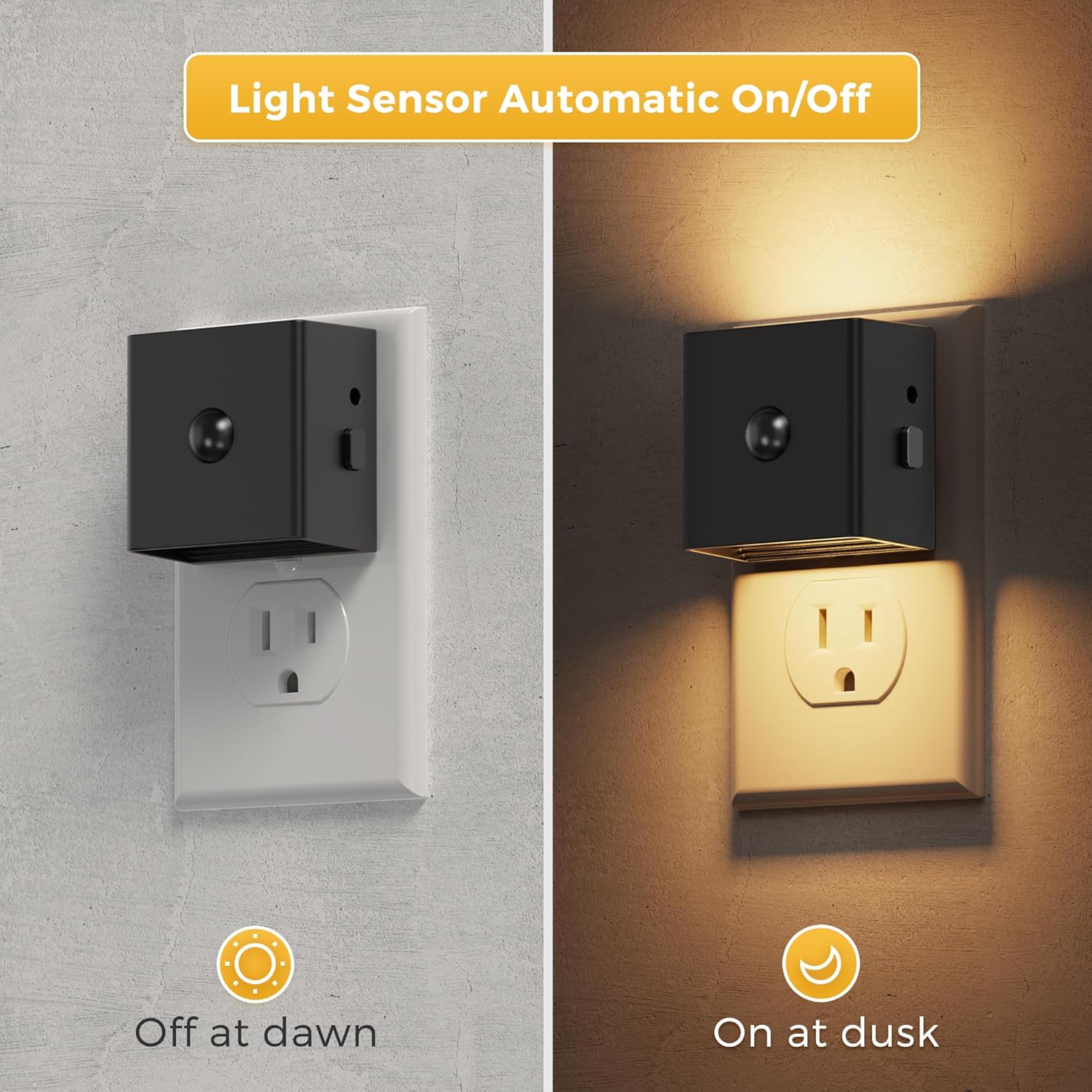 L LOHAS LED Motion Sensor Night Light,[4-Pack] Plug in Night Light with Dusk to Dawn Sensor,Brightness Adjustable,3000K Soft White Nightlight for Bathroom Hallway Kitchen