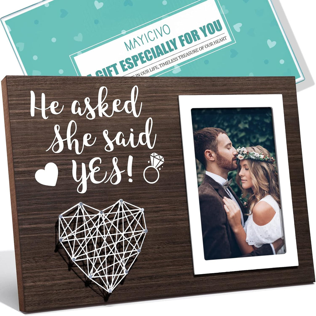 Engagement Wedding Gifts for Couples: Boyfriend & Girlfriend, Romantic Picture Frame - 4x6 Photo
