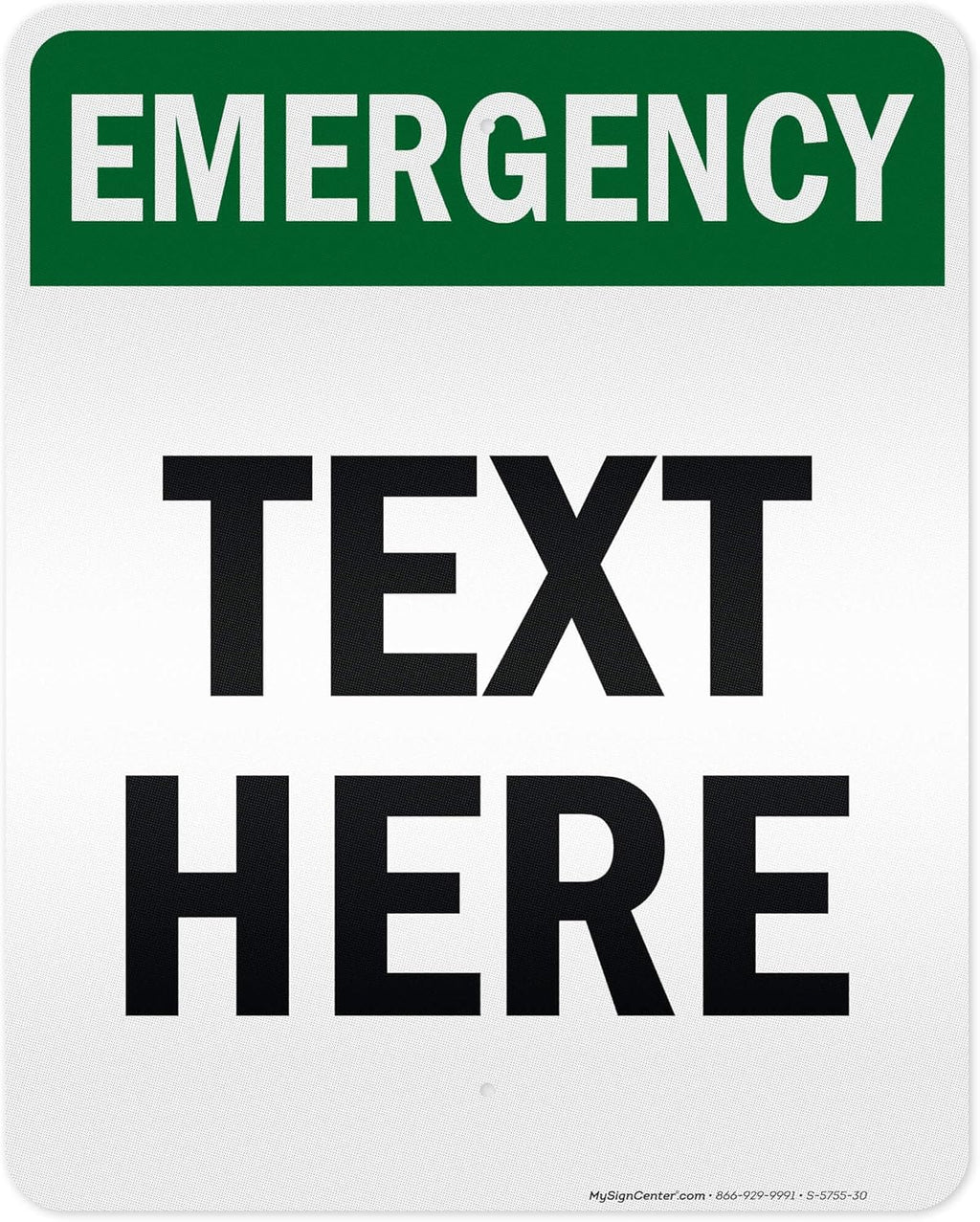 Custom Emergency Sign, OSHA Sign, 24x30 Inches, 3M EGP Reflective, Rust Free .080 Aluminum, Fade Resistant, Made in USA by My Sign Center