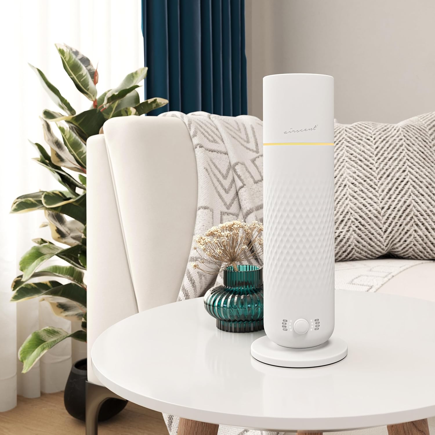 The AirScent Waterless Diffuser - Cold Air Scent Diffuser Oil Machine for Homes, Offices, Hotels and Spas - Aromatherapy Diffuser for Aesthetic Scenting - White - 4.05 Oz - Fragrance Oil Not Included