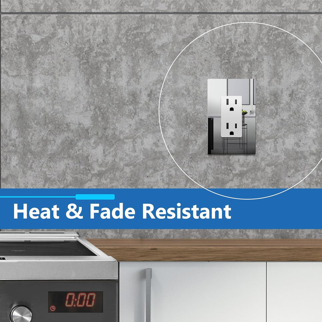 LIDER Decorator Metal Wall Plate, Temperature and Impact Resistant, 201 Stainless Steel, Screwless Cover, Modern Decoration Upgrade, Mid-Size 1-Gang 4.88" x 3.11", Polished Chrome, LSMWP-31M-PC