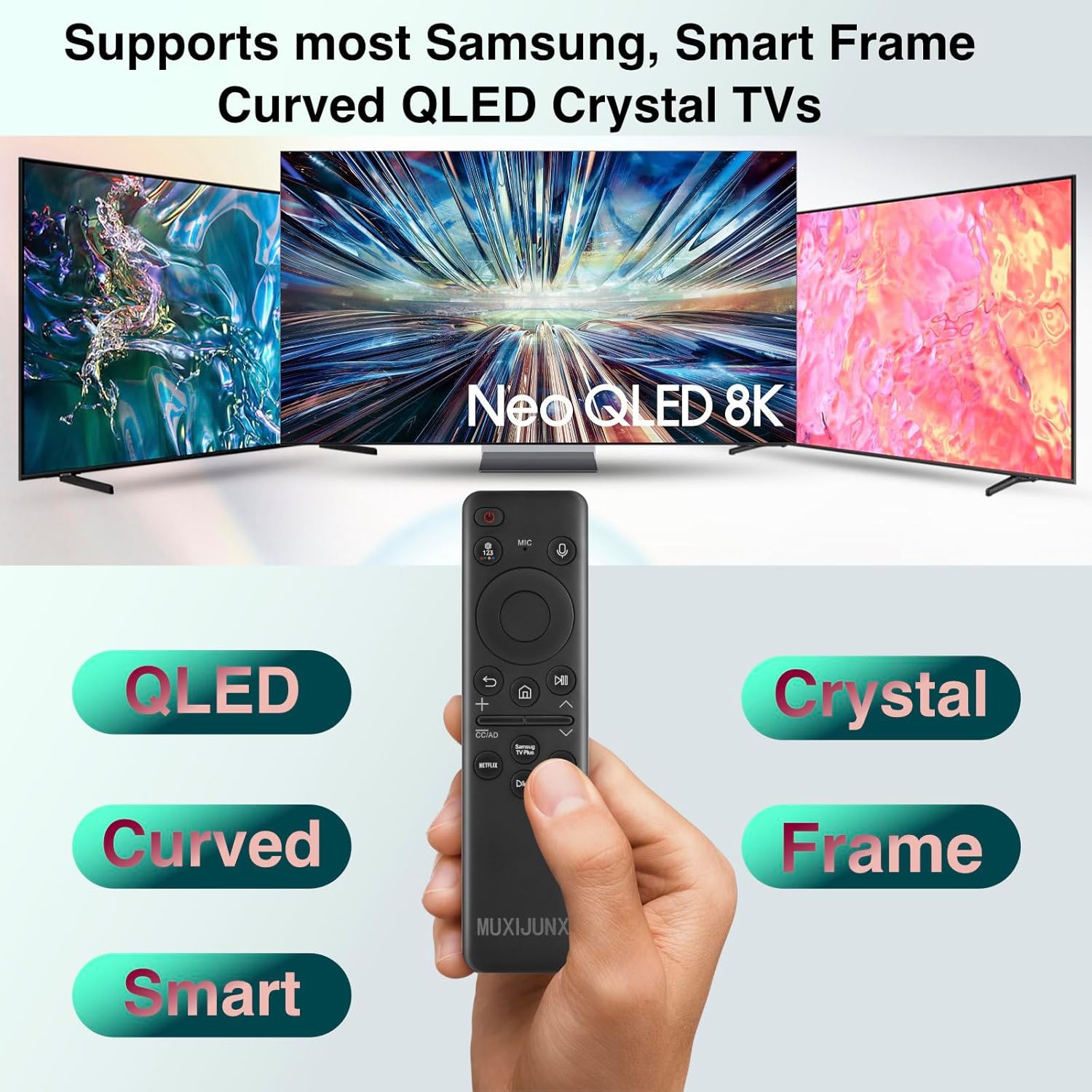 Replacement for Samsung BN59-01432A Solar Remote Control Compatible with Neo QLED 8K HDR Smart TVs