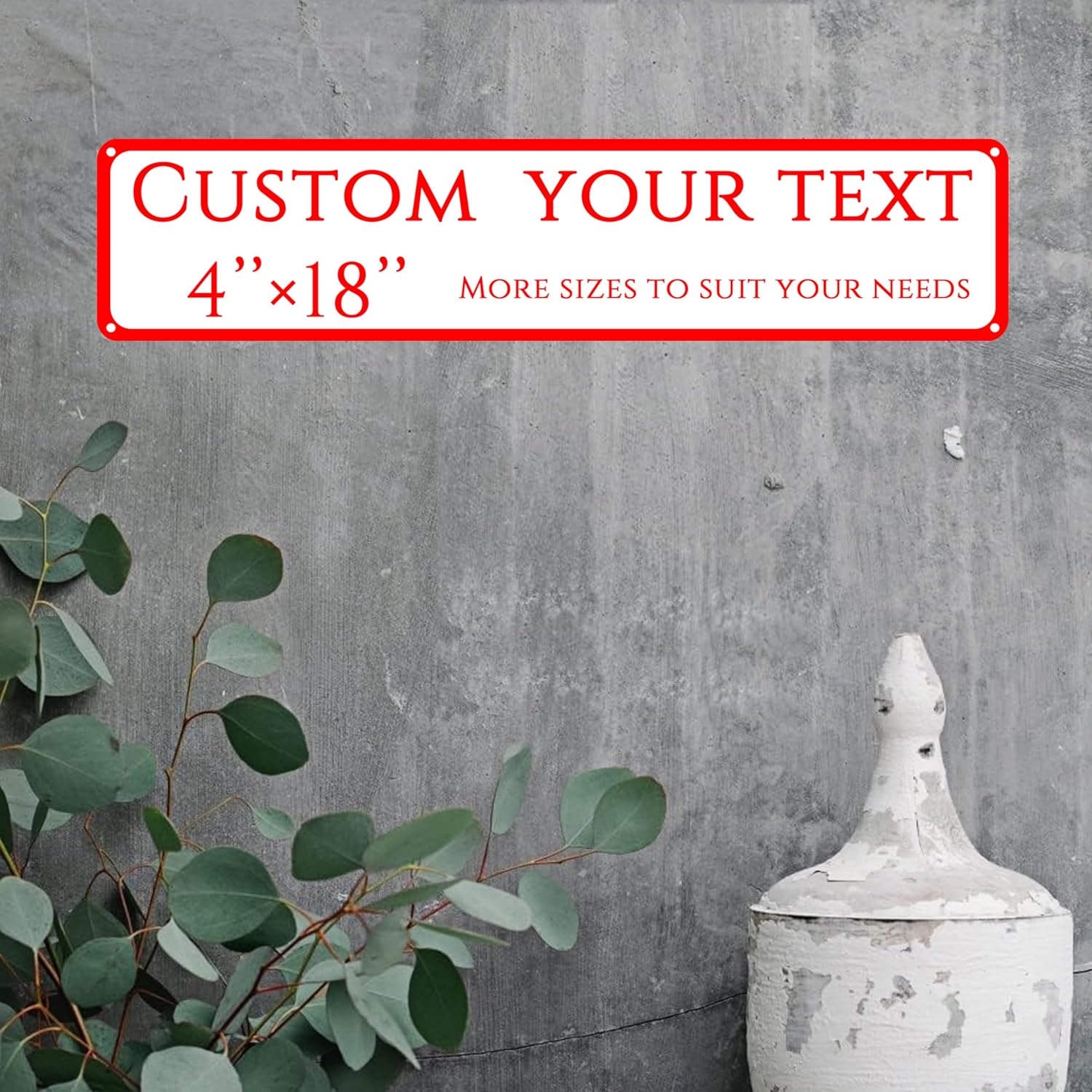 Custom Sign, Custom Indoor/Outdoor Decorative Sign，Aluminum Weatherproof Metal Sign Multiple Sizes,custom wedding sign，Reflective， Customize for Office, Business, Workplace, Home, Delivery Signs(4*18 Inch)