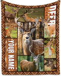 Personalized Blankets for Adults, Custom Deer Blanket Gifts for Men Boys, 30"x40" Forest Western Throw Gift for Hunters - Soft, Fuzzy & Cozy Deer Throws Farmhouse Decor