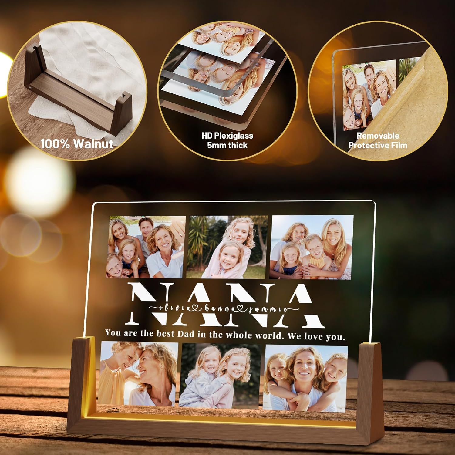 Photo Decorative Plaque Personalized Nana Gifts, Custom Nana Gifts on Mothers Day, Customized Nana Picture Frame, Best Nana Ever Gifts on Birthday