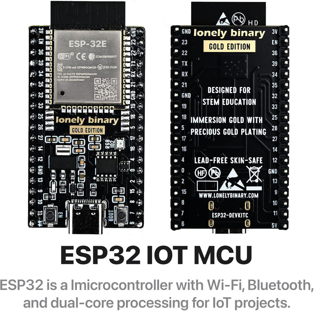 3-Pack ESP32 Gold Edition Kit WiFi Bluetooth Dual-Core MCU with Breakout Boards (Screw/Non-Screw Expansion Board) Tutorials -Type-C ESP32 Prototyping Kit Compatible with Arduino IDE