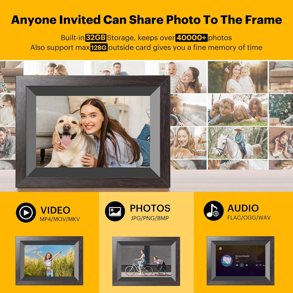 KODAK 10.1 Inch WiFi Digital Picture Frame with 32GB Storage, Electronic Smart Digital Photo Frame 1280x800 IPS Touch Screen, Auto-Rotate, Share Moments Instantly Gifts for Women Mothers Day Christmas