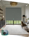 Yoolax Motorized Blinds with Remote, Smart Blinds for Windows Blackout Automatic Shades Compatible with Alexa Remote Control Roller Window Shades with Valance, Custom Size (V-Pigeon Grey)