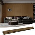 Wood Salt Acoustic Wall Panels, 2 Piece 94" x 23.6" x 0.8" Soundproof Wooden Wall Panels, 3D Fluted Sound Absorbing Panel, Natural Oak