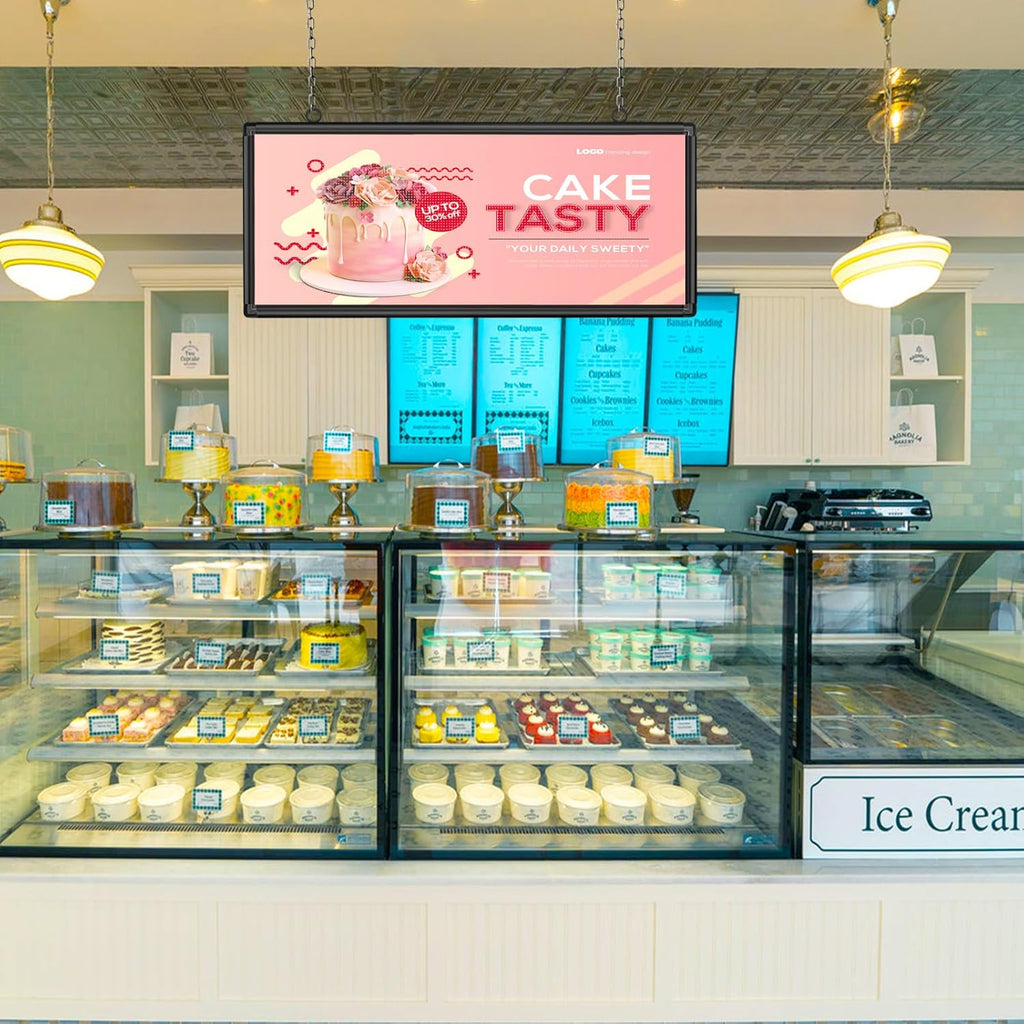 YS Outdoor P6 Programmable LED Sign(40"x 18"), WiFi + USB Control Digital Signage Scrolling LED Sign, Advertising Message Board,Open Signs for Business, RGB Full Color Display