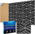 8 Pack 2-Layer Soundproof Wall Panels, 12 x 12 x 0.43 in Sound Proof Foam Panels for Walls, 1.1lb/ft³ High Density, Thicker 0.43 in, 3D Acoustic Panels,Artistic Noise Dampening Panels Black&White