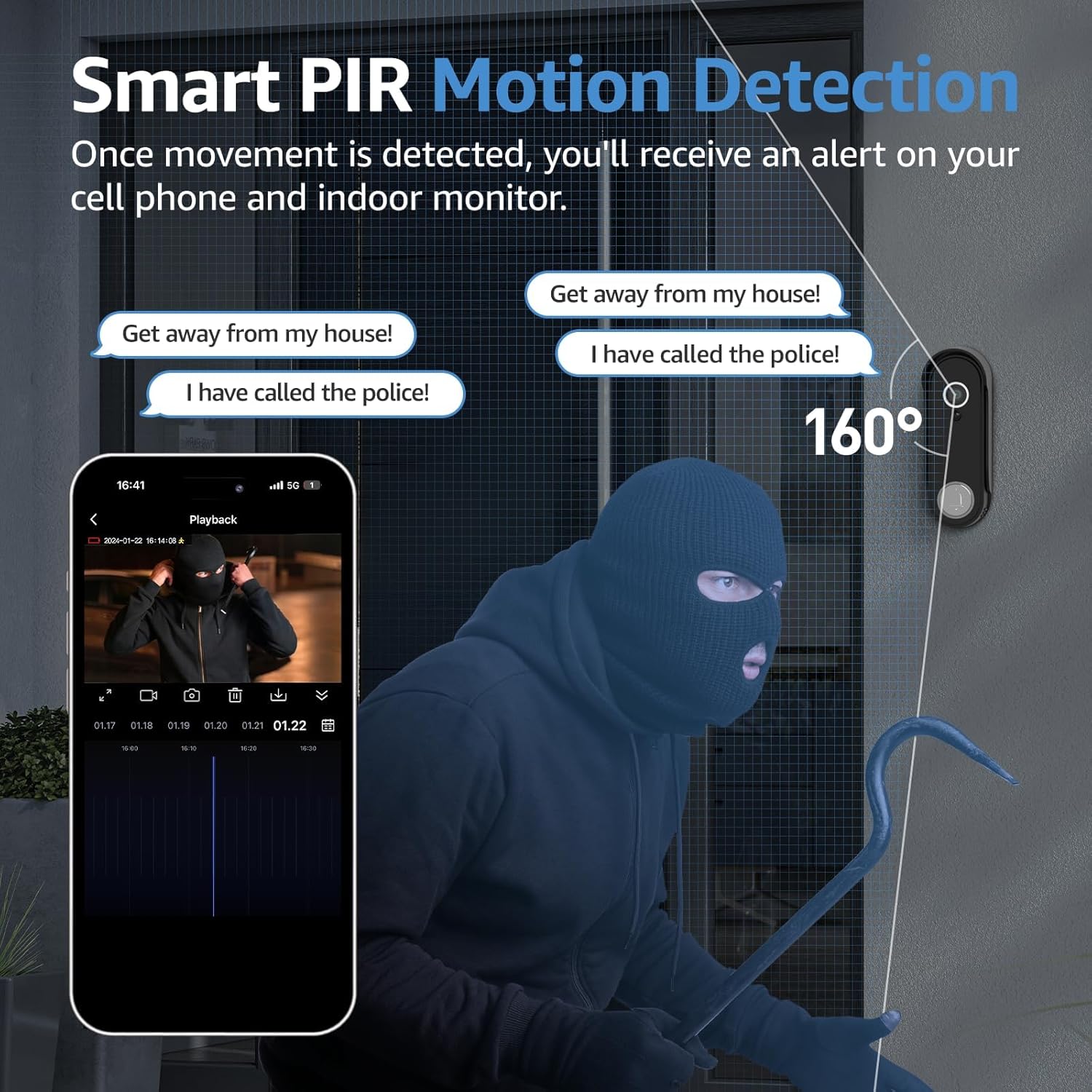 Wireless Smart Video Doorbell System,7" Touchscreen Display,1080P Video Doorbell Camera with Motion Detection,2-Way Audio,Local Storage No Subscription, Easy Install Without Wiring