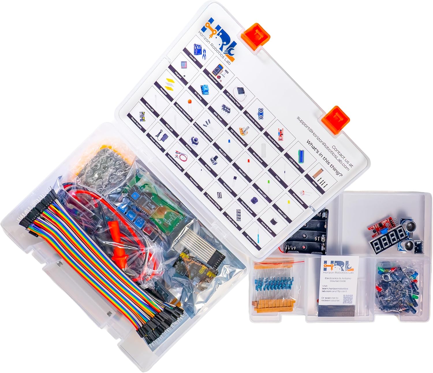 Horizon Uno Electronics Starter Kit with Video Lessons – Arduino-Compatible Board, Sensors, LEDs, Servos & More – Learn Electronics & Coding for Beginners