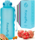 Hydracy Water Bottle with Time Marker -Large BPA Free Water Bottle & No Sweat Sleeve -Leak Proof Gym Bottle with Fruit Infuser Strainer & Times to Drink -Ideal for Fitness Sports & Outdoors