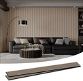 Wood Salt Acoustic Wall Panels, 2 Piece 94" x 23.6" x 0.8" Soundproof Wooden Wall Panels, 3D Fluted Sound Absorbing Panel, Rustic Walnut