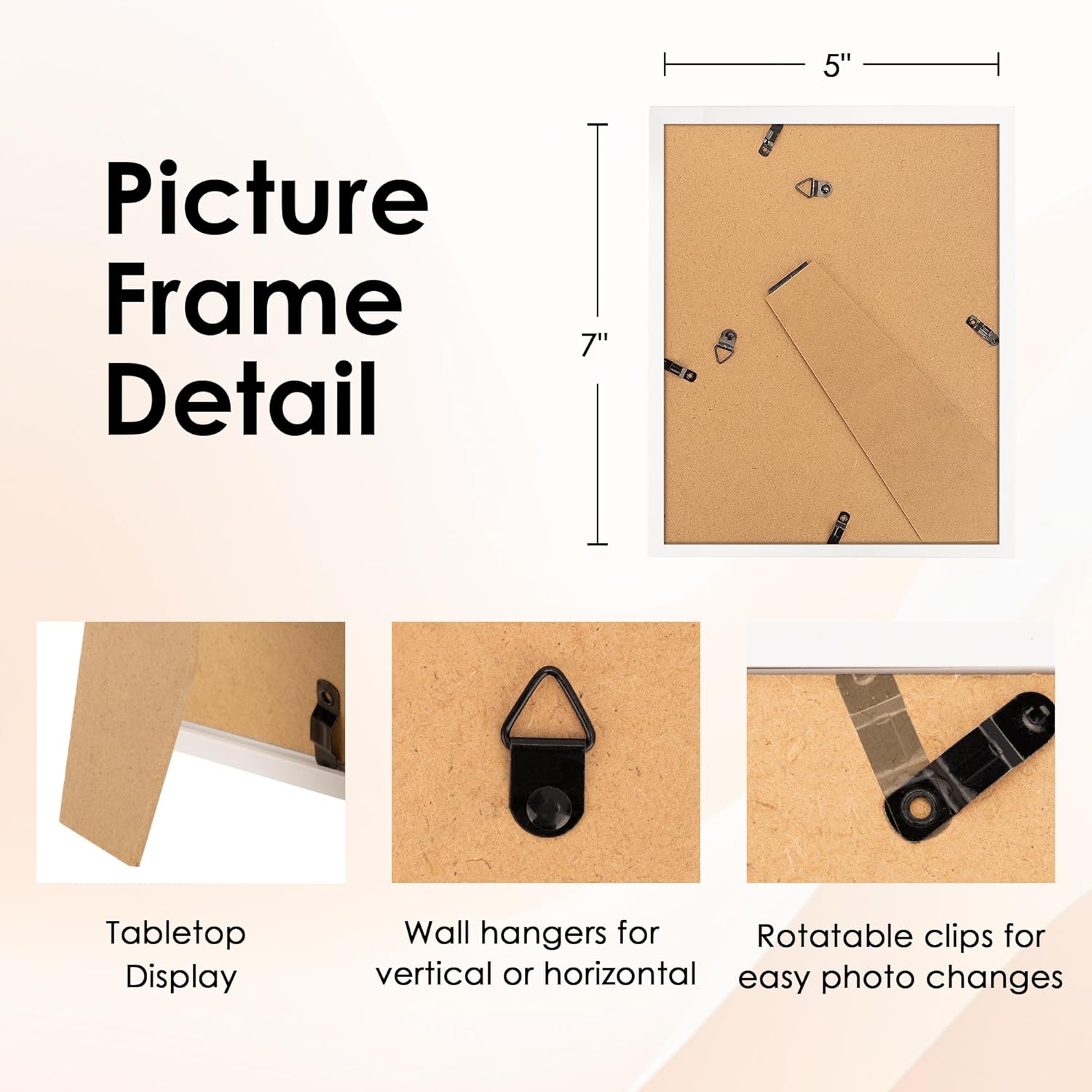 FIXSMITH 5x7 Picture Frame Set of 10, White Photo Frames Bulk with HD Plexiglass, Display Pictures 4x6 with Mat or 5x7 Without Mat, Multi Picture Frames Collage for Tabletop or Wall Display