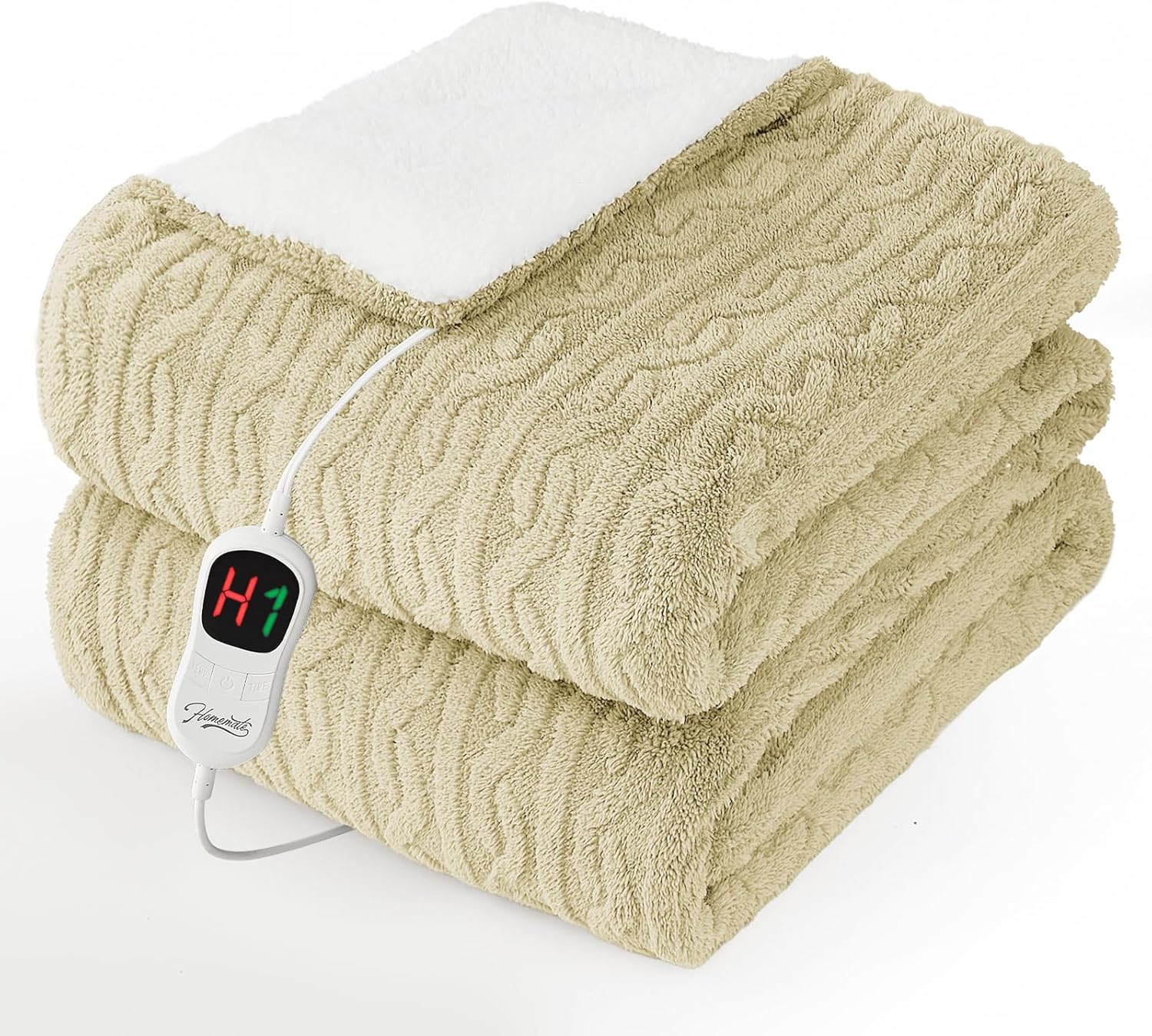 Homemate Electric Heated Blanket Full - 72"x84" Heating Bed Blankets Throw with 10 Heating Levels 8 Hours Auto Off Fast Heating Over-Heated Protection Ultra Soft Warm Flannel ETL Certified