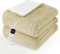 Homemate Electric Heated Blanket Twin - 62"x84" Heating Bed Blankets Throw with 10 Heating Levels 8 Hours Auto Off Fast Heating Over-Heated Protection Ultra Soft Warm Flannel ETL Certified