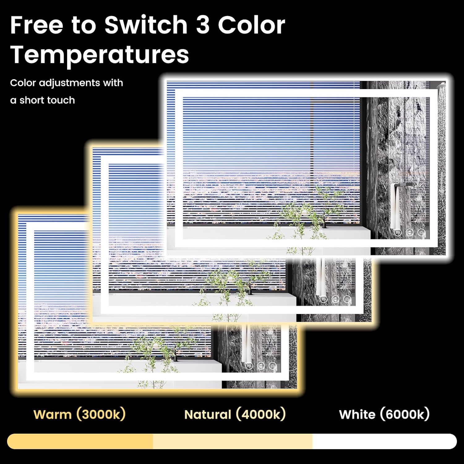 48X30 LED Bathroom Mirror with Lights, Anti-Fog, Backlit + Front Lit, Lighted Bathroom Vanity Mirror for Wall, Memory Function, Dimmable, Tempered Glass, Shatter-Proof