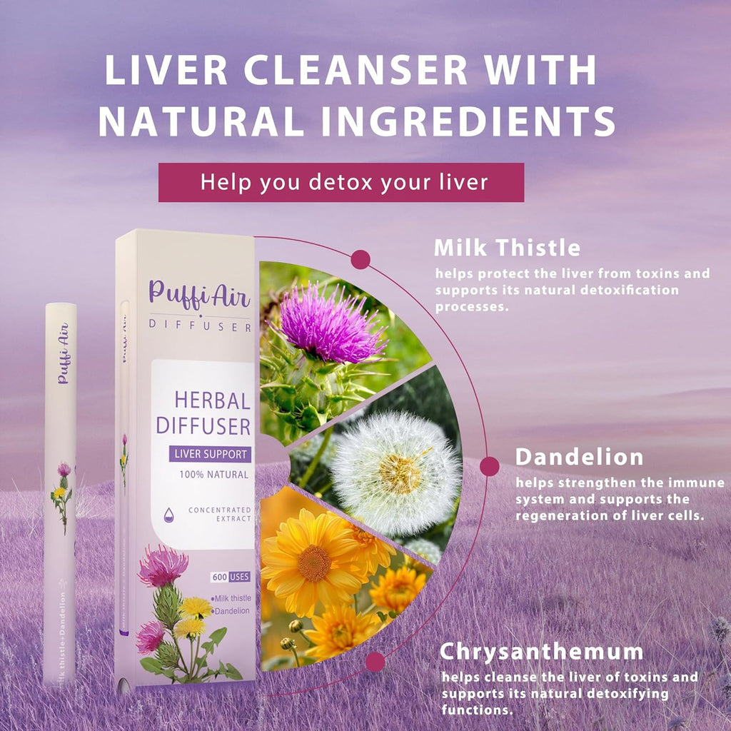 PUFFIAIR Daily Balance Trio Herbal Diffuser Pen Set | Refresh Reset Calm Blends | Green Purple Blue | 3 Count