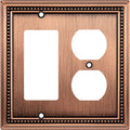 Henne Bery Sunken Pearls Heavy Duty Decorative Wall Plate Switch Plate Outlet Cover (Decorator/Duplex, Antique Copper)