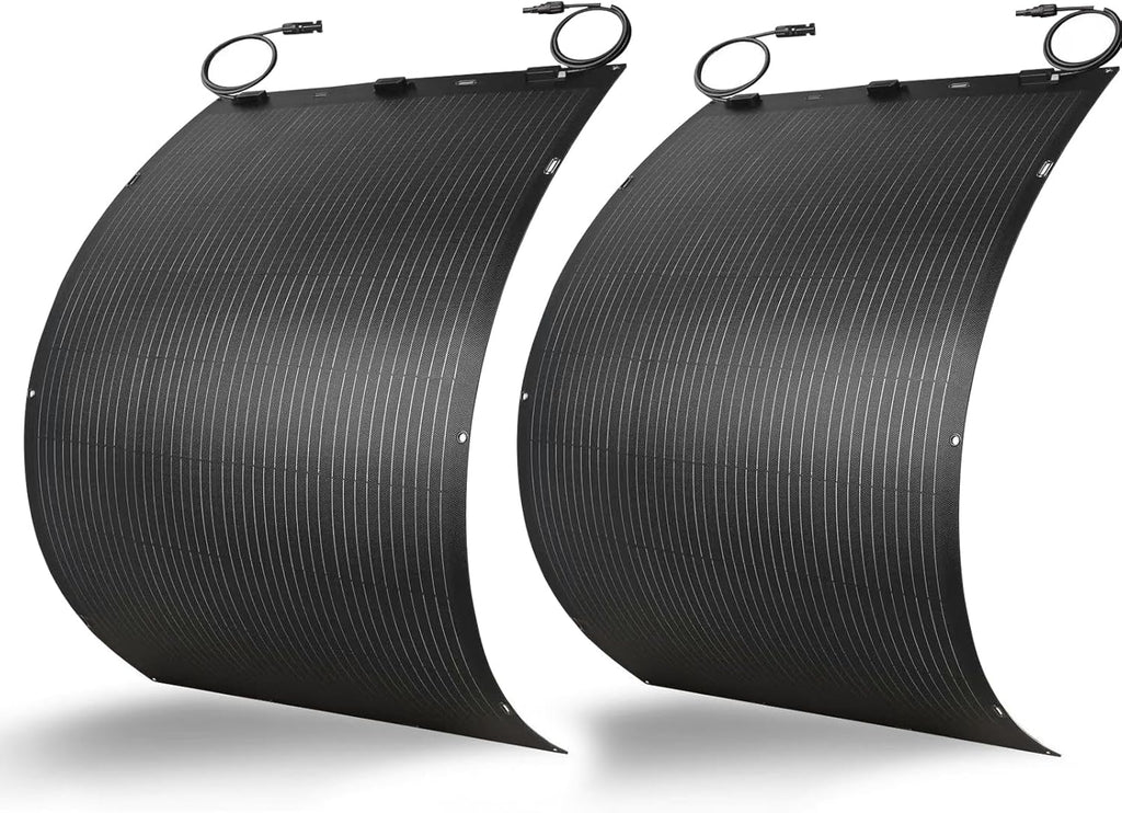 400W Flexible Solar Panel Greenmagic 2 PCS 200W Solar Panels IP68 Waterproof 20V Ultra Thin Lightweight Charger for RV Marine Boat Cabin Van Car Uneven Surfaces Monocrystalline Bendable