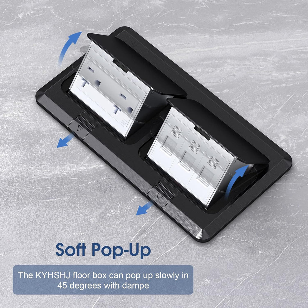 Dual Pop-Up Floor Box Electrical Kit (TR-20A, Black)