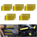 Non Fading Yellow Reflective Stickers 1 inch X 2 inch, Outdoor Waterproof High Visibility Warning Safety Adhesive Reflector Tape (50 Pcs)