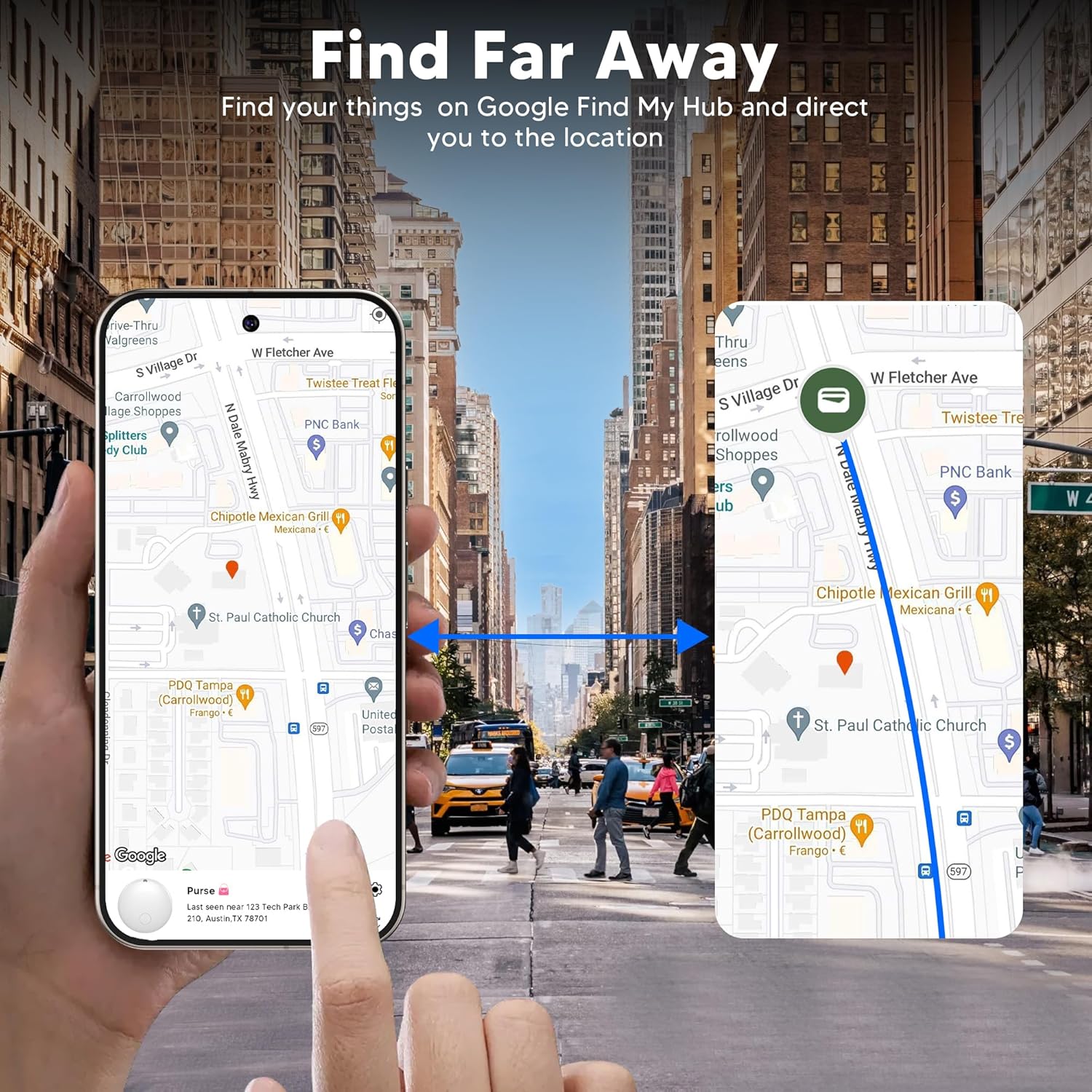 Air Tracker Tag for Android Smart Tag（Not for iOS）Tags-4 pack Android Work with Google Find Hub App Key Finder Bluetooth Tracker Item Locator for Keys, Luggage, Backpack, etc. (Black & White, 4 Pack)
