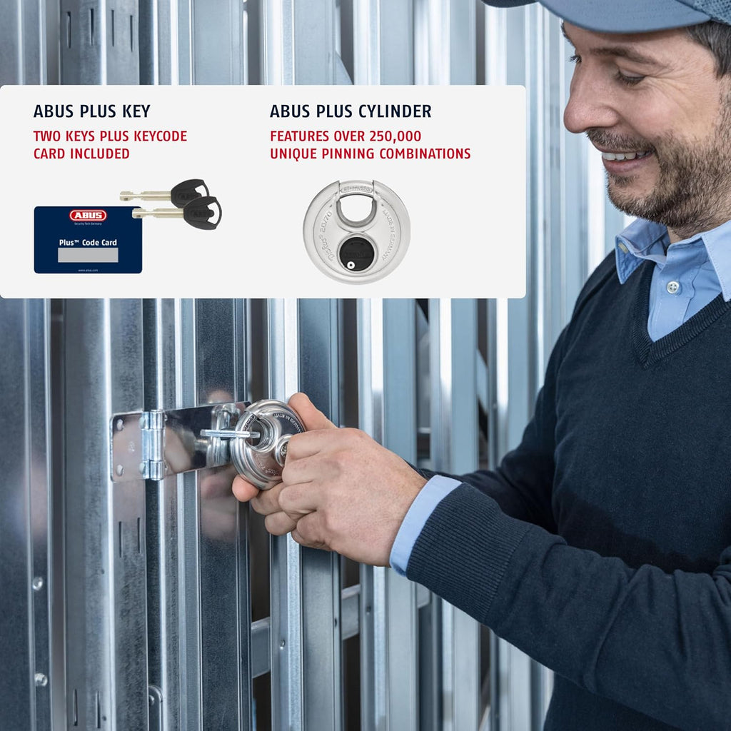 ABUS 20/70 6 Pack Heavy Duty Diskus Storage Padlock with 2 Keys for Storage, Outdoor, Commercial, 2.75in (70mm) Wide, Keyed Alike 161262