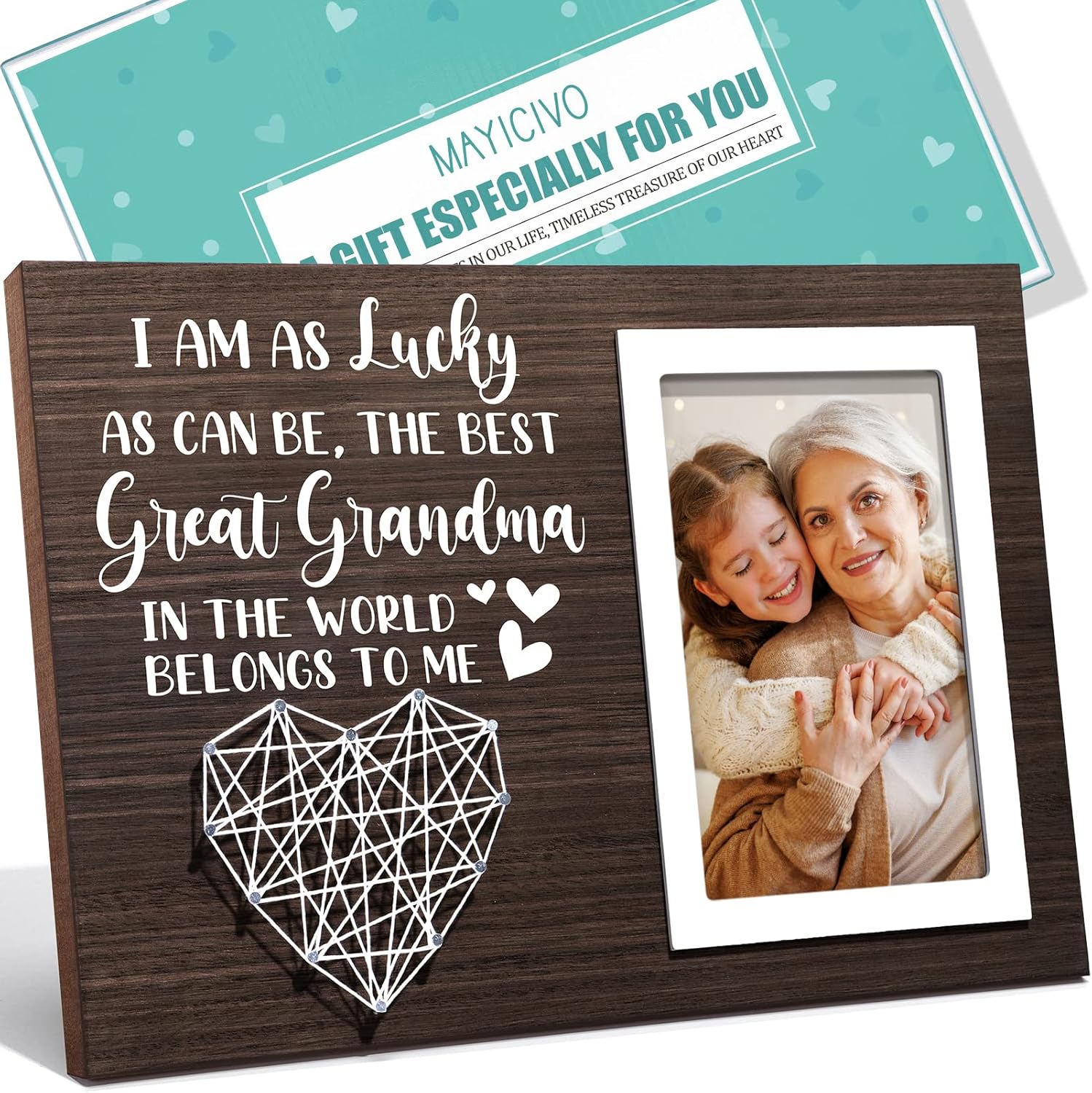 Great Grandma Christmas Gifts Picture Frame, Birthday Gifts for Great Grandma from Grandchildren, Best Great-Grandmother Gift Photo Frame Great-Grandmother Christmas Mothers Day Gift - 4x6 Photo