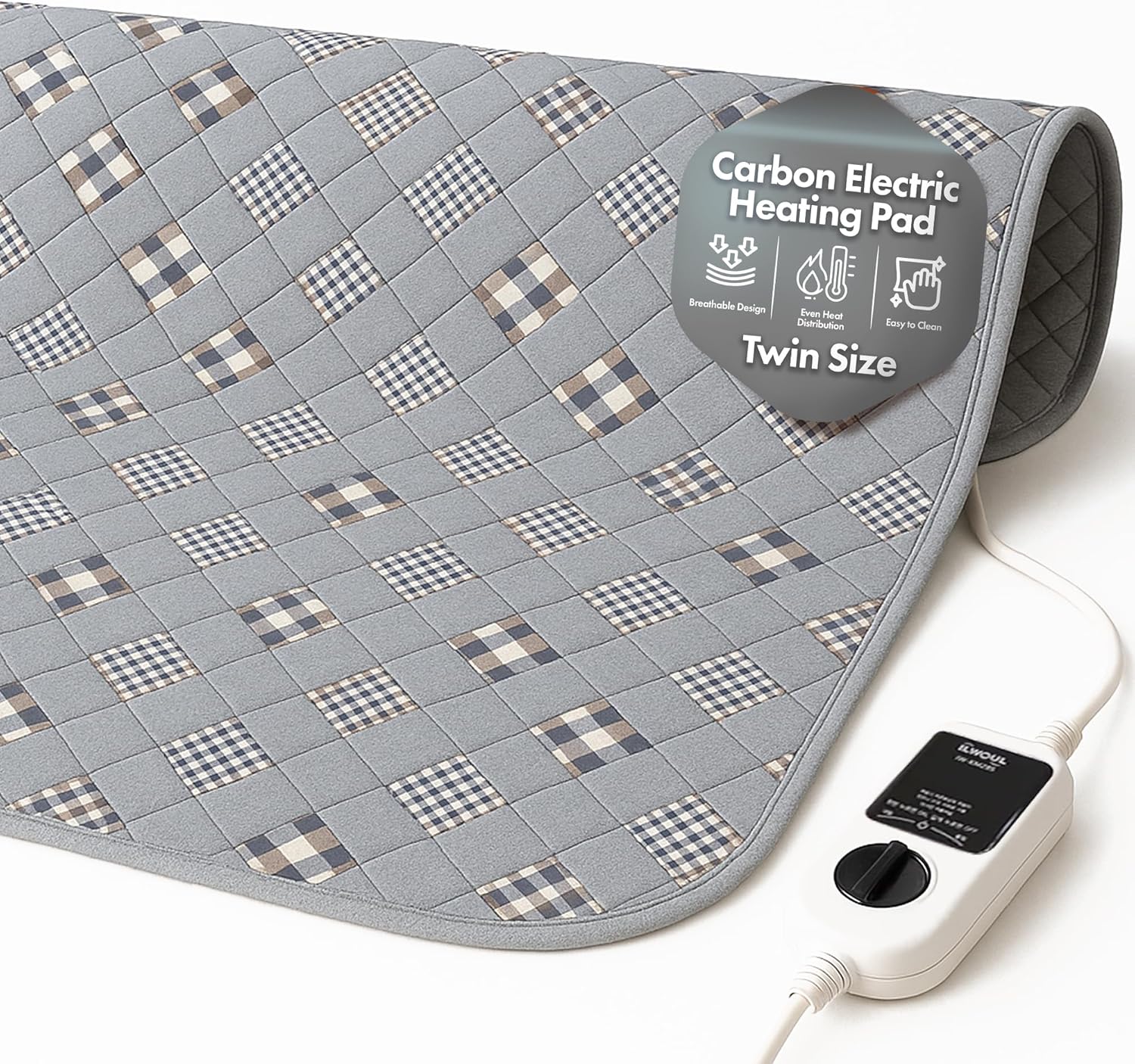 GML Bedding Heated Mattress Pad Electric - Soft Bed Warmer Heating Blanket Cover with Smart Controllers for Relieving Body Aches, Camping or Winter Use, Washable for Home or Travel - Twin Size 71x35