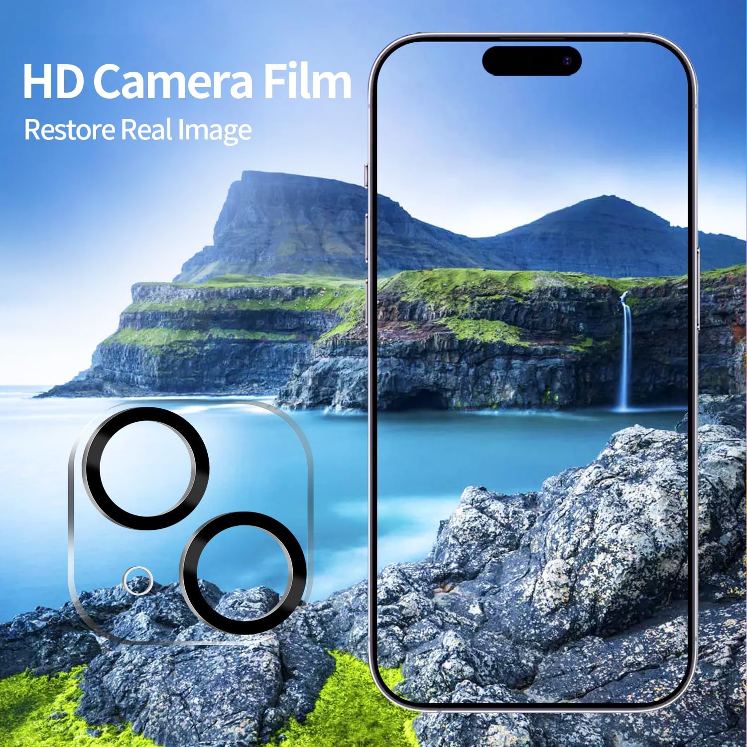 PEHAEL 2+2Pack for iPhone 15 Plus Privacy Screen Protector with Camera Lens Protector Full Coverage Anti-Spy Tempered Glass Film 9H Hardness Easy Installation Bubble Free [6.7 inch]