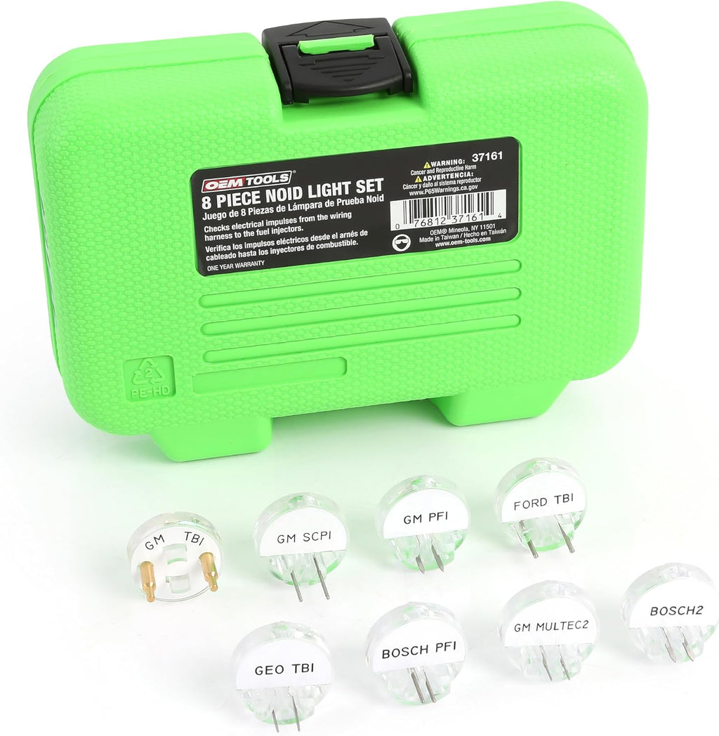 OEMTOOLS 37161 Noid Light Set, 8-Piece, Diagnose Issues in Any Automobile’s Ignition or Fuel Injection Systems, Work with Nearly Every Modern Car, Mechanics’ Tools, Come with Carrying Case