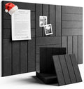 Felt Bulletin Board Tiles Large 36" x 24"Cork Board Alternative-6 Pack with 40 Adhesive Tabs, Thick Slat Wall Panels for Office Decor, Push Pin Board Wall Organizer Alternative-Charcoal Gray