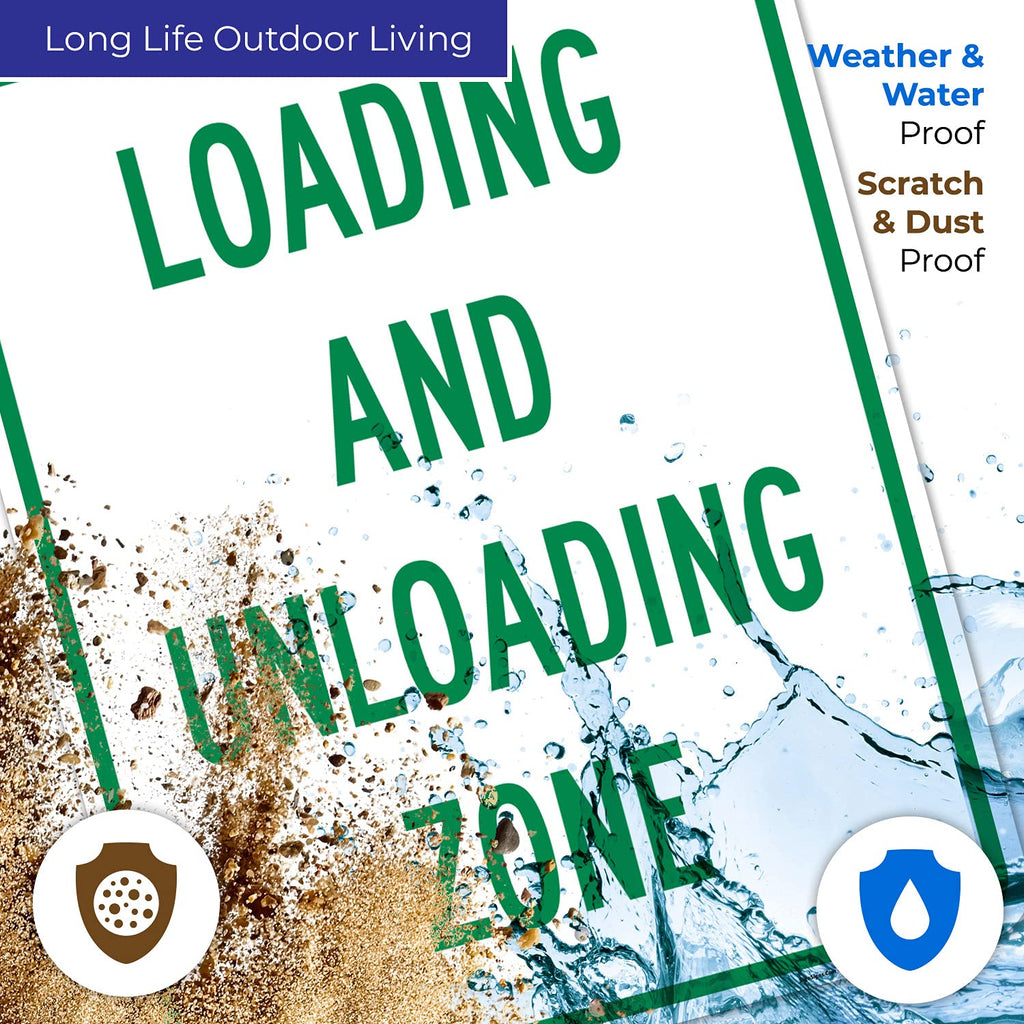 Loading and Unloading Zone Sign, 24x30 Inches, Rust Free .063 Aluminum, Fade Resistant, Made in USA