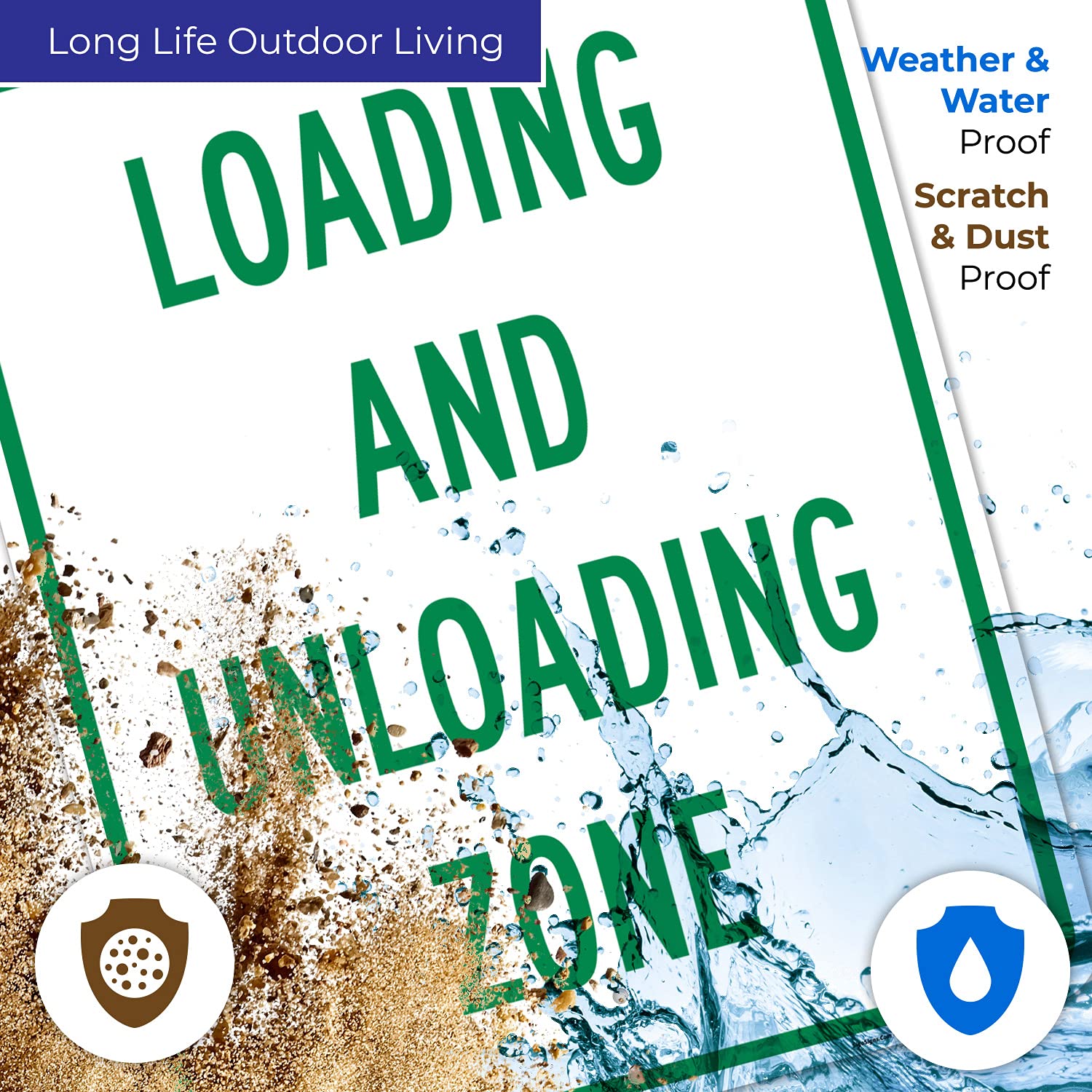 Loading and Unloading Zone Sign, 24x30 Inches, Rust Free .063 Aluminum, Fade Resistant, Made in USA