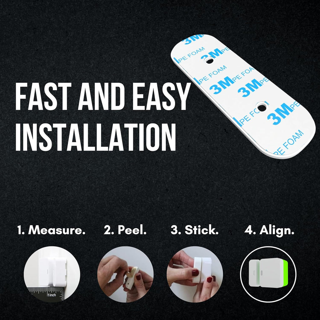 Simplisafe Entry Sensor Adhesive | Mounting Tape for Simplisafe Door, Entry, and Contact Sensor | Easy Mount, No Cutting, Peel and Stick (5 Pack Sensor + 5 Magnet Side)