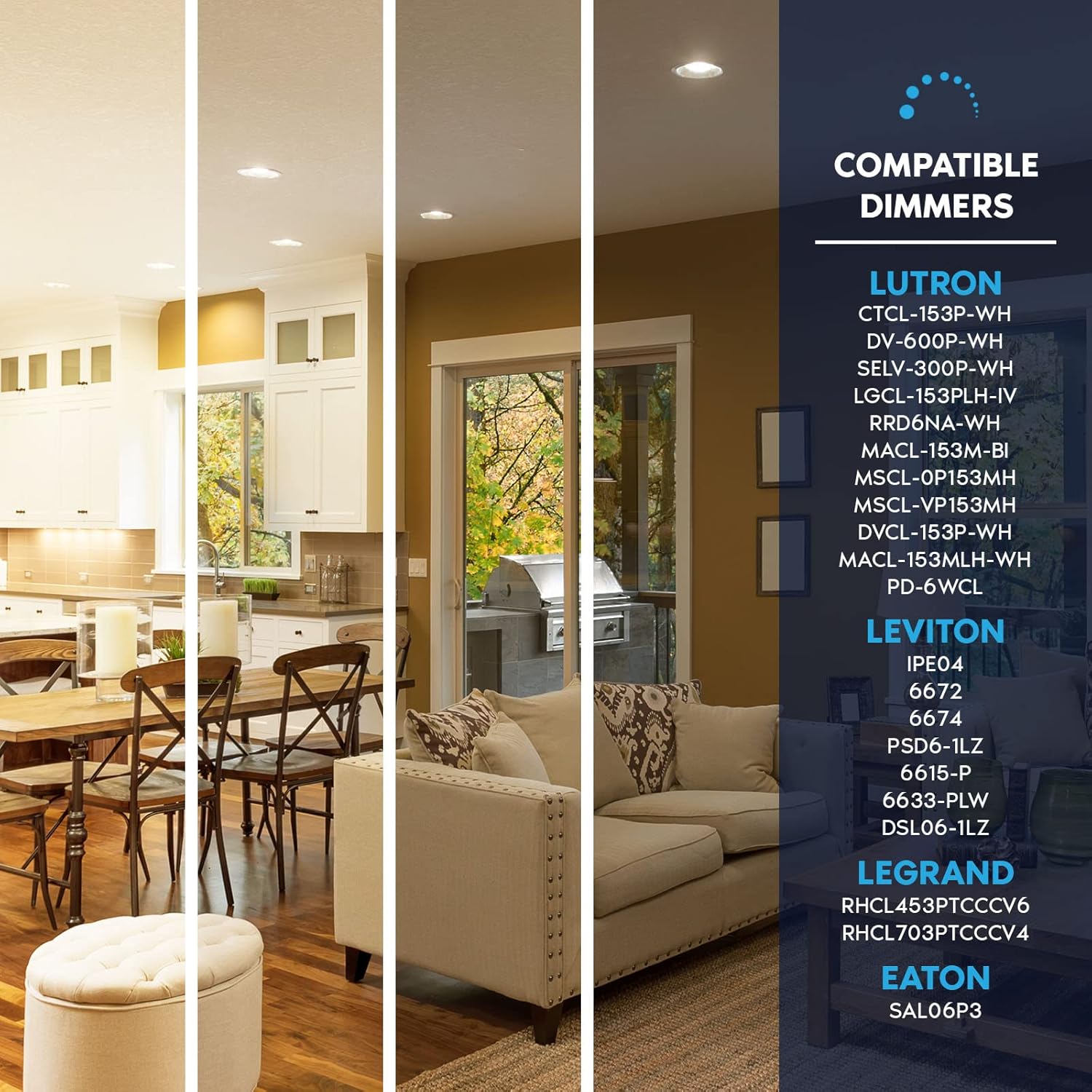 LUXRITE 4-Pack BR30 LED Bulb, 65W Equivalent, 2700K Warm White, Dimmable, 650 Lumens, LED Flood Light Bulbs, 8.5W, Energy Star, E26 Medium Base, Damp Rated, Indoor/Outdoor - Living Room and Kitchen