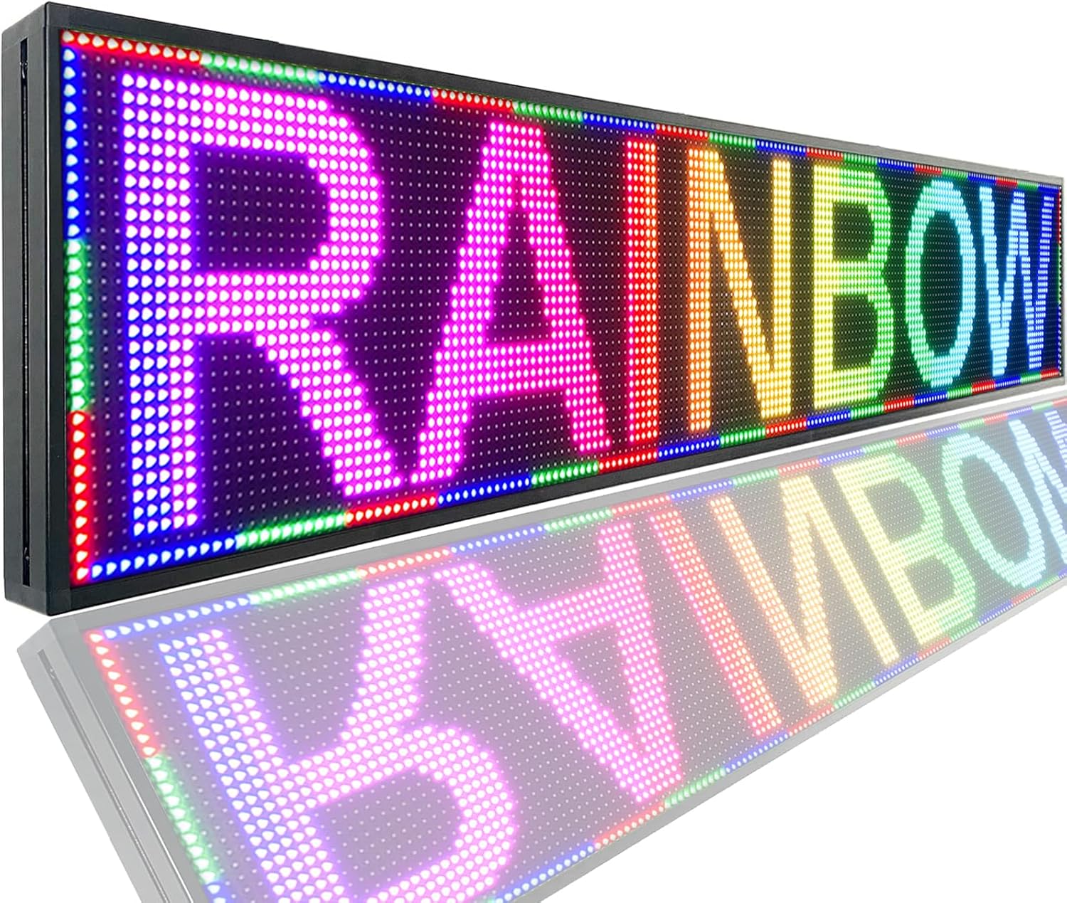 P10 Outdoor Programmable LED Sign Display 77"x14" WiFi Control RGB Full Color With High Brightness Scrolling LED Digital Sign for Business Advertising